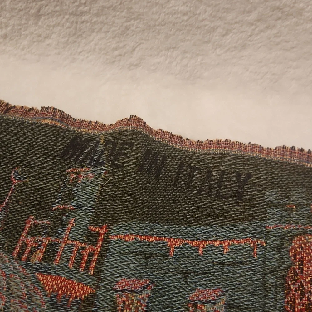Vintage Arabian, Middle Eastern, Hanging Wall, Tapestry Scene Made In ITALY